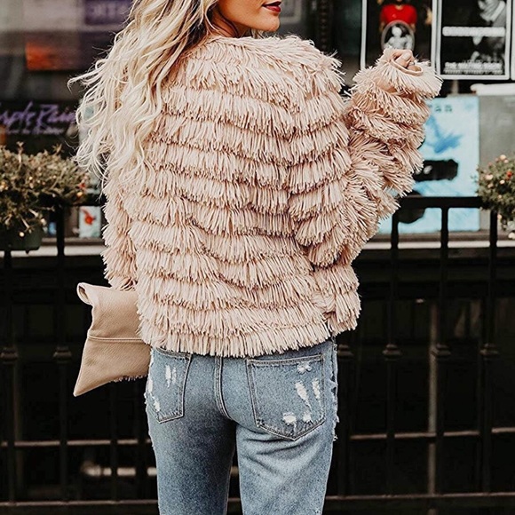 1 Left!! 🔥Faux Fur Shaggy Cardigan Fringe Jacket - Picture 4 of 8